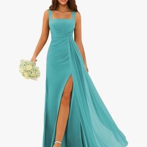 Elegant Teal Evening Gown